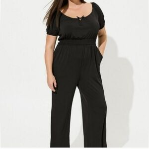 Torrid Elegant Black Short Sleeve Jumpsuit